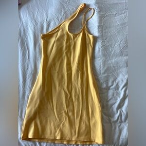 Abercrombie yellow one shoulder asymmetrical dress